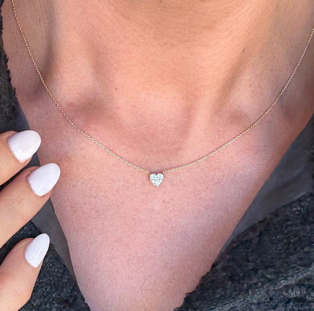 Trio Diamond Heart Necklace