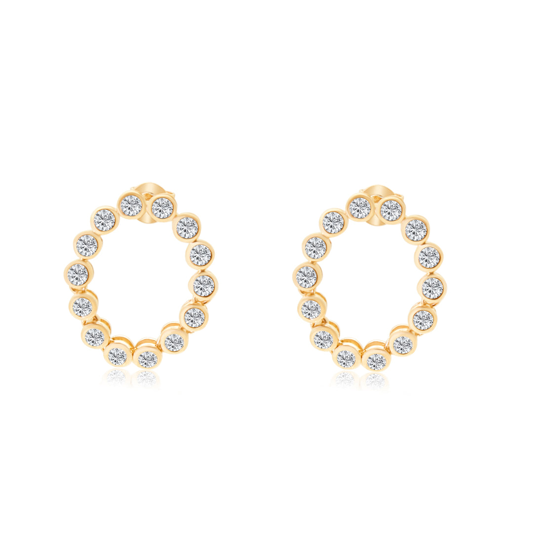 Bezel Diamond Circle Studs