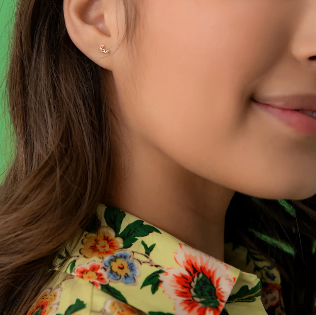 Mini Gold Cursive Love Studs