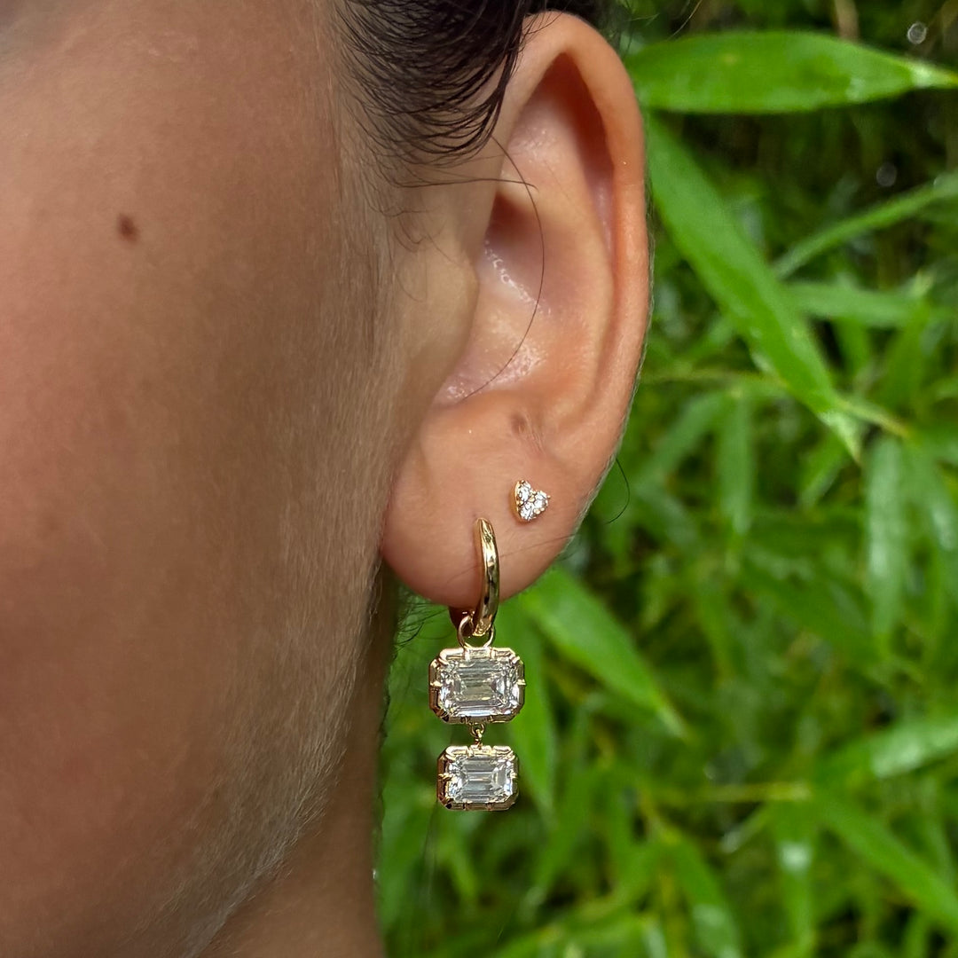 Mini Three Diamond Heart Studs