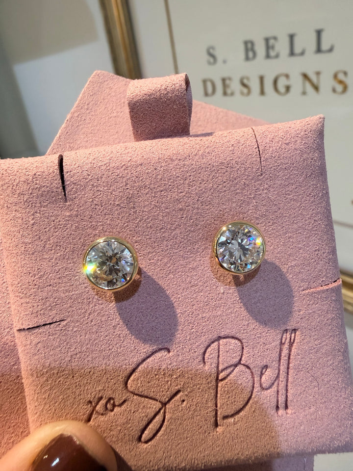 Martini Bezel Diamond Studs