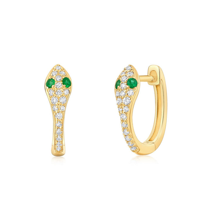 Diamond Emerald Snake Huggies