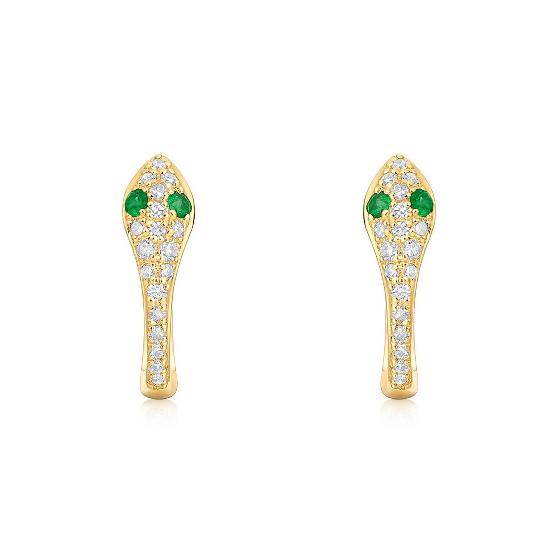Diamond Emerald Snake Huggies