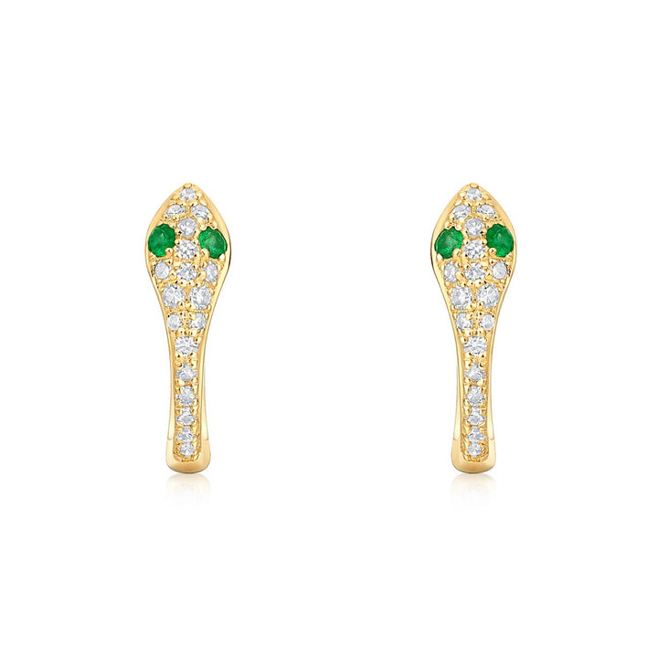 Diamond Emerald Snake Huggies