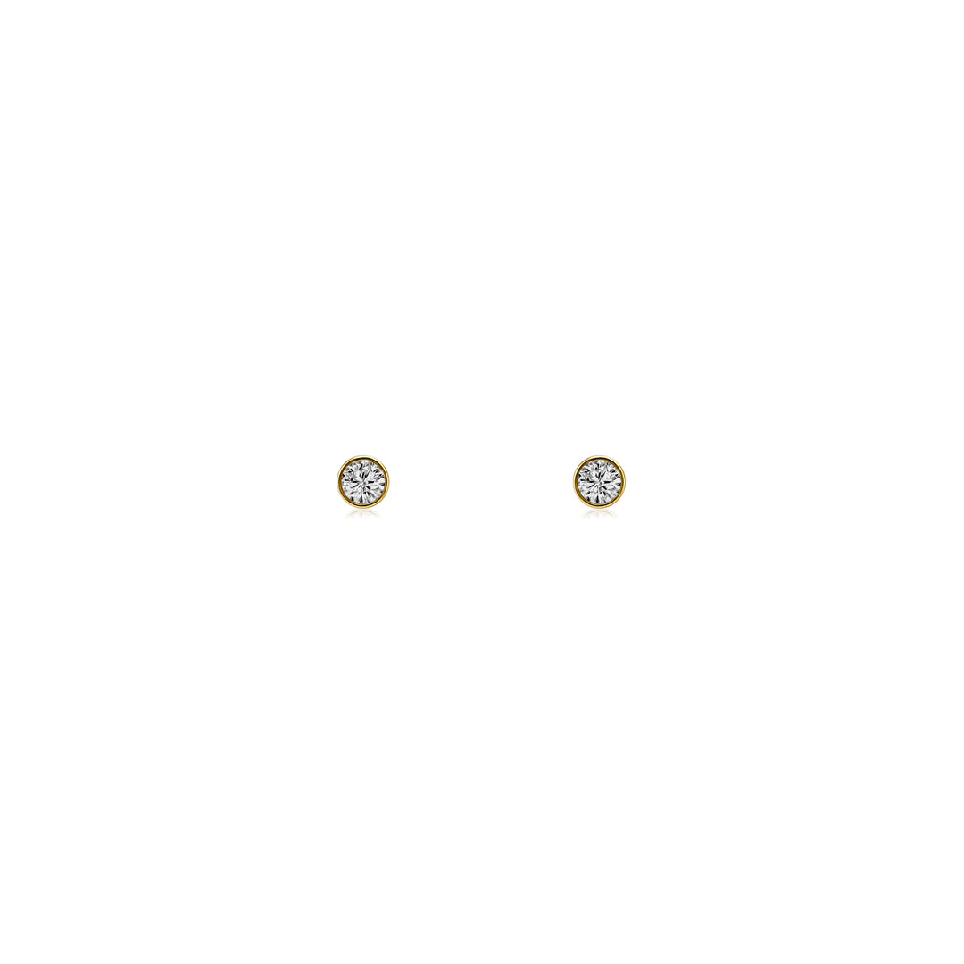 Bezel Diamond Stud Earrings