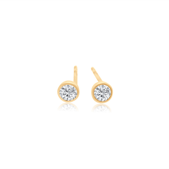 Bezel Diamond Stud Earrings