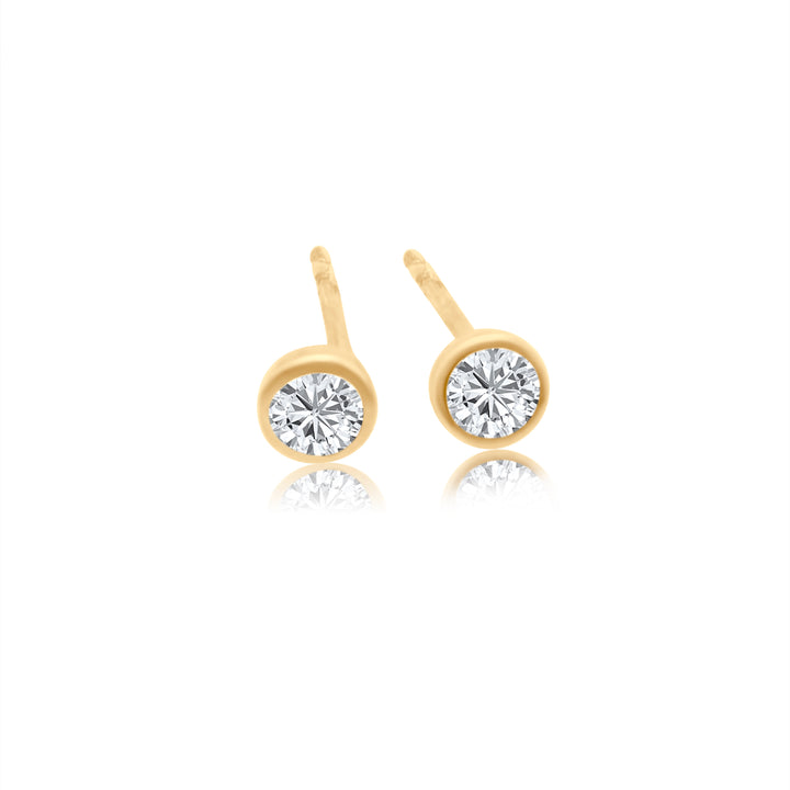 Bezel Diamond Stud Earrings