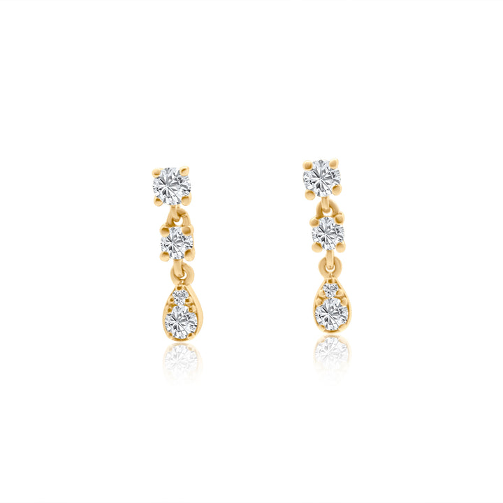 Diamond Drop Stud Earrings