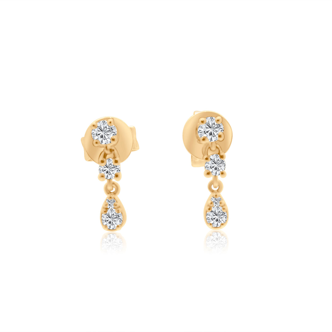 Diamond Drop Stud Earrings