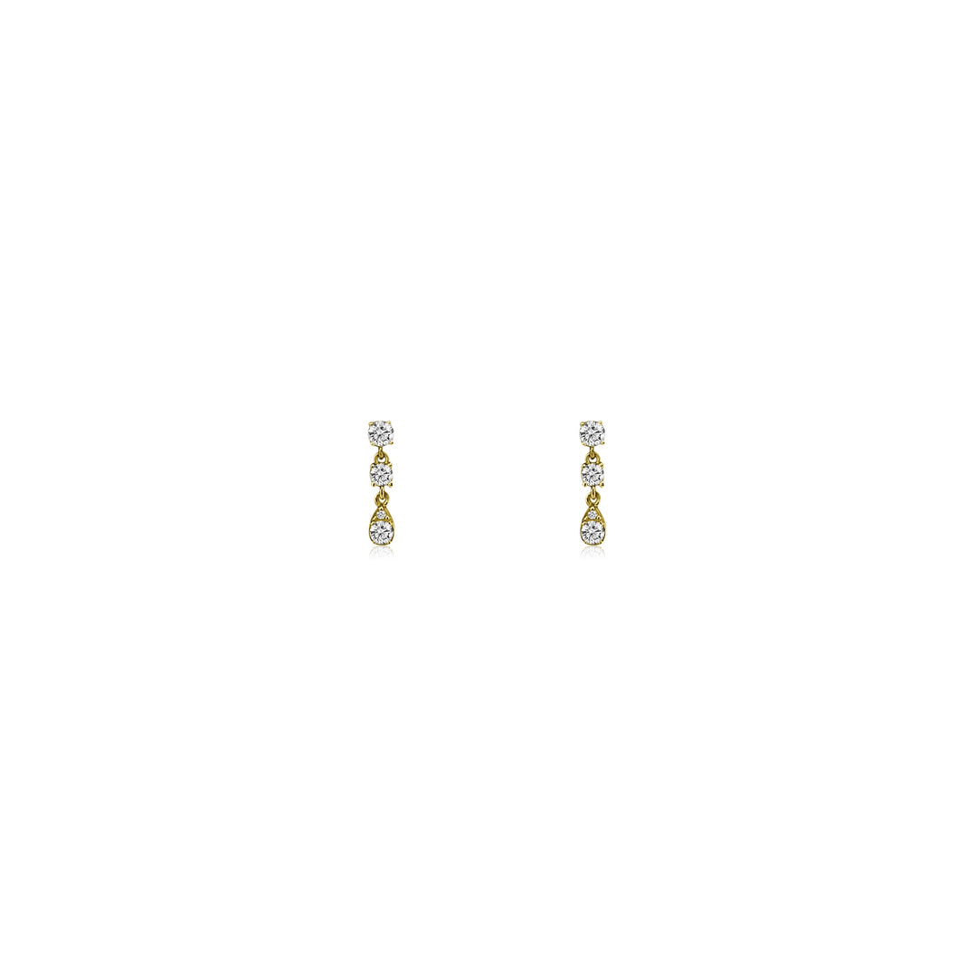 Diamond Drop Stud Earrings