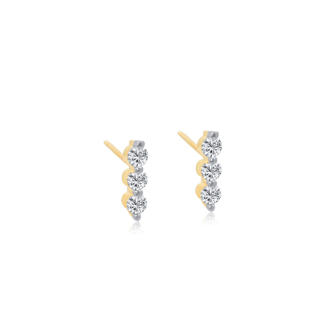 Linear Triple Diamond Studs