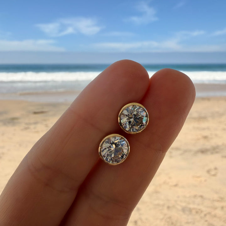 Martini Bezel Diamond Studs