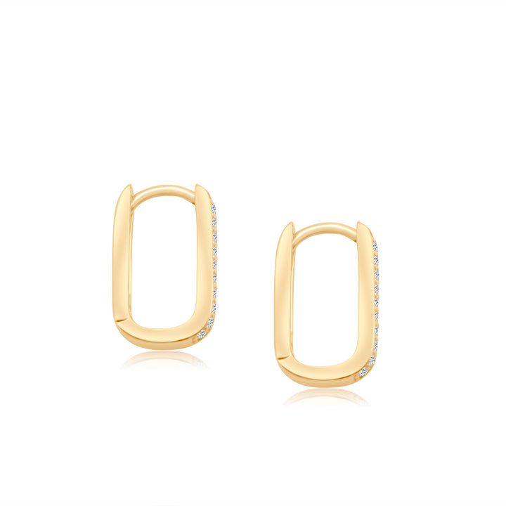 Petite Diamond Paperclip Huggies