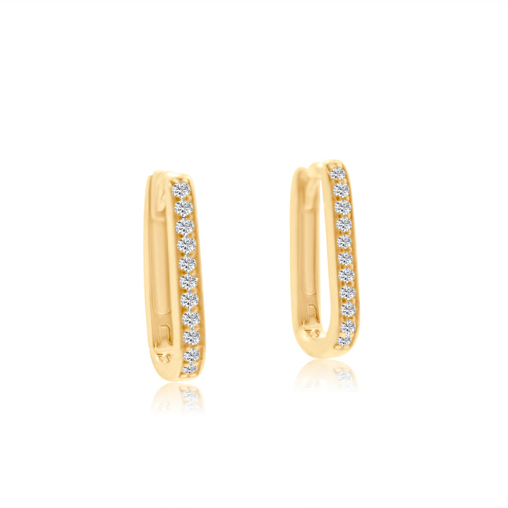 Petite Diamond Paperclip Huggies