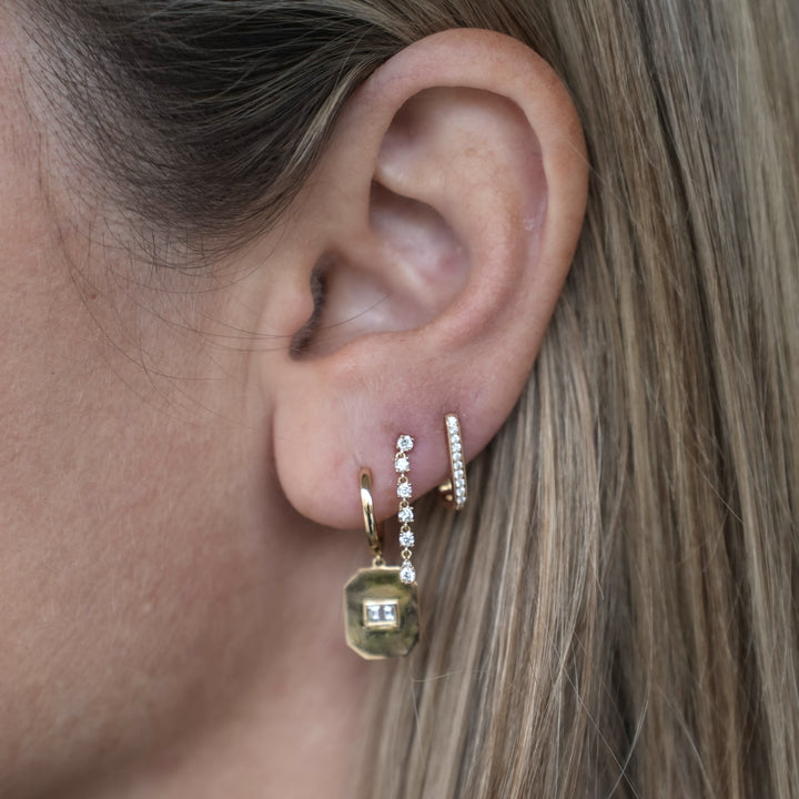 Petite Diamond Paperclip Huggies
