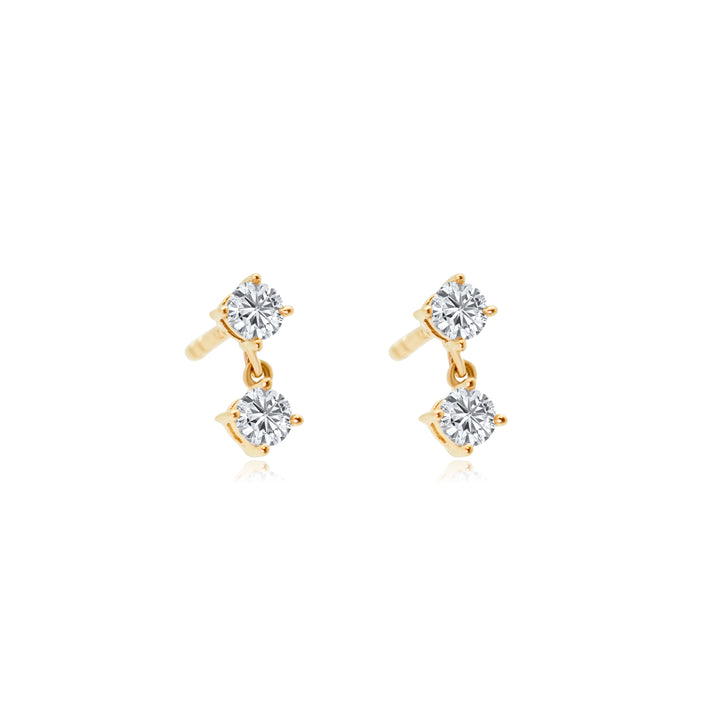 Simple Diamond Dangle Studs