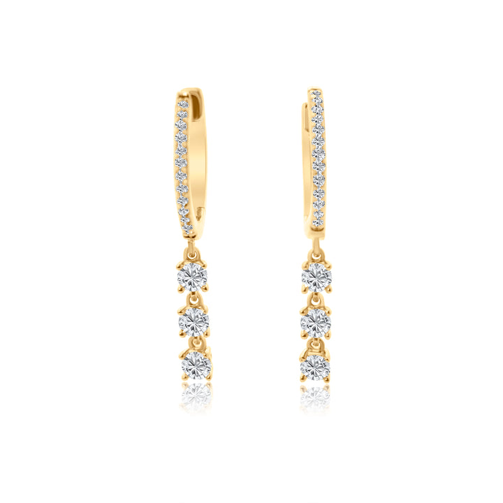 Diamond Trinity Dangle Huggies