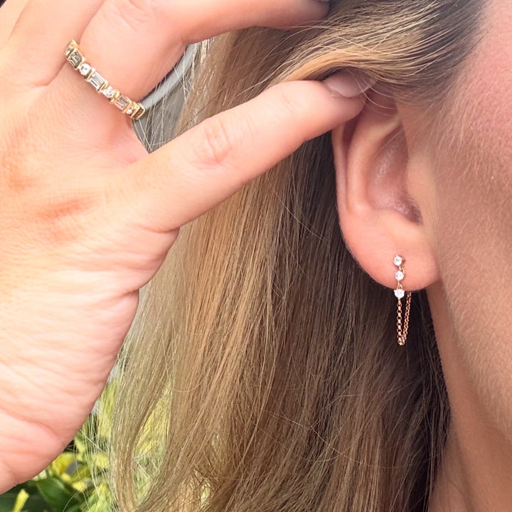 Diamond Trio on Chain Studs