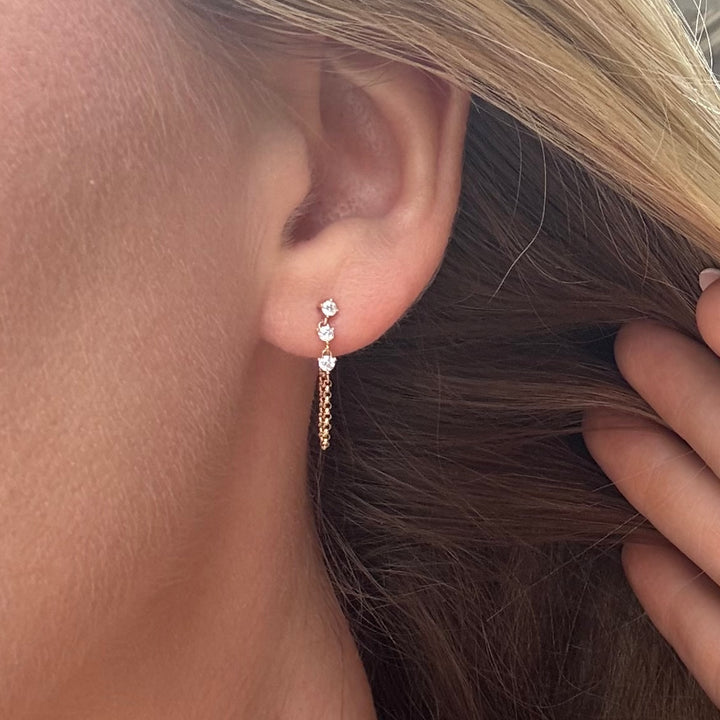Diamond Trio on Chain Studs