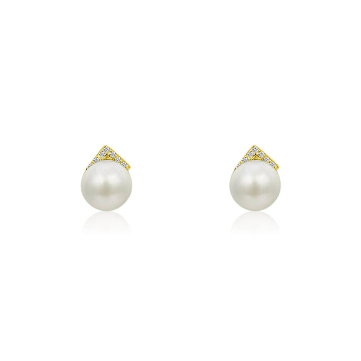 Diamond V Pearl Studs