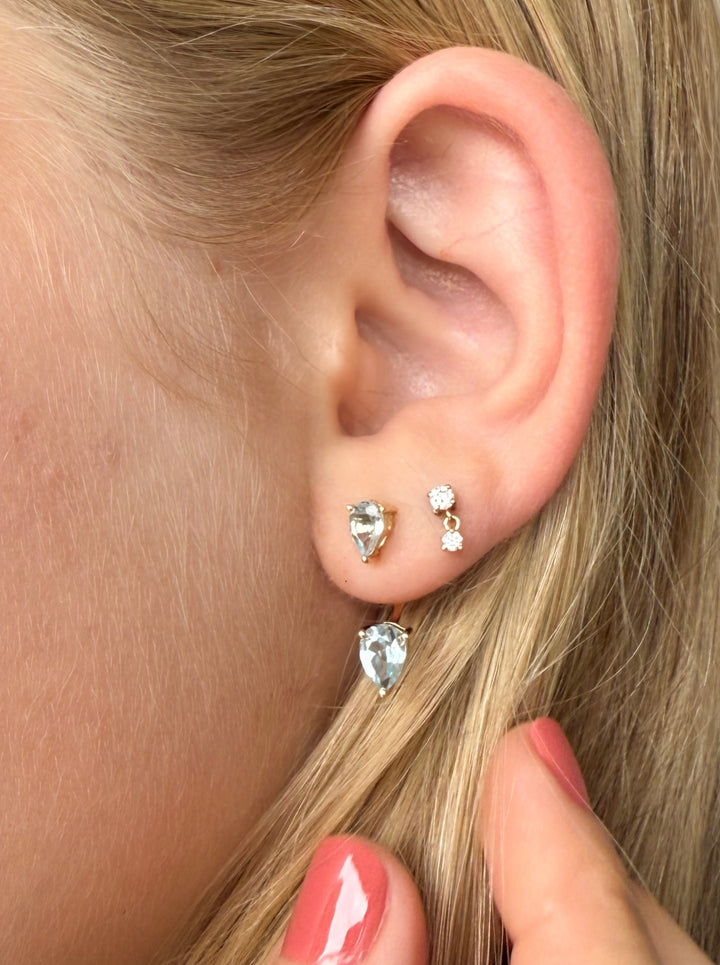 Blue Topaz Duo Pear Earrings