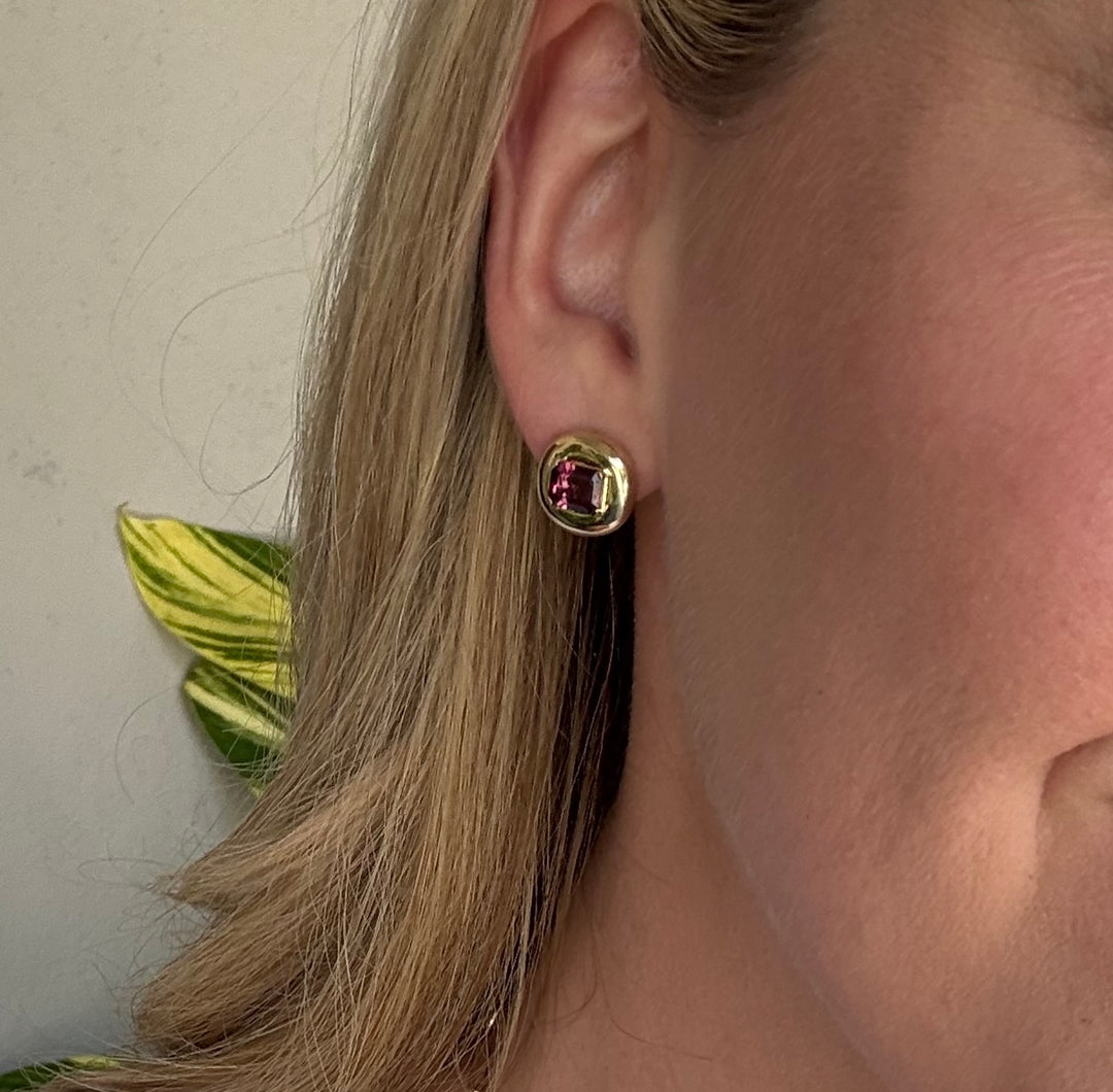 Garnet Bubble Earrings