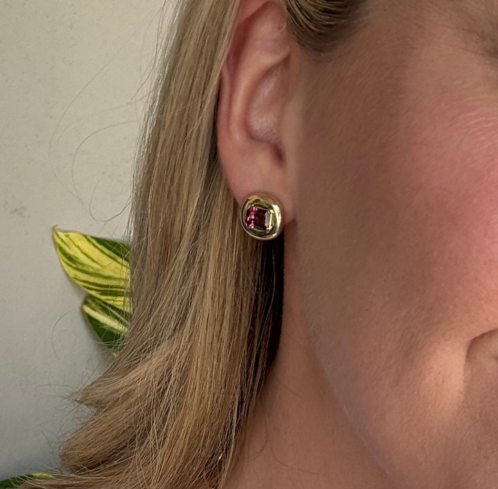 Garnet Bubble Earrings