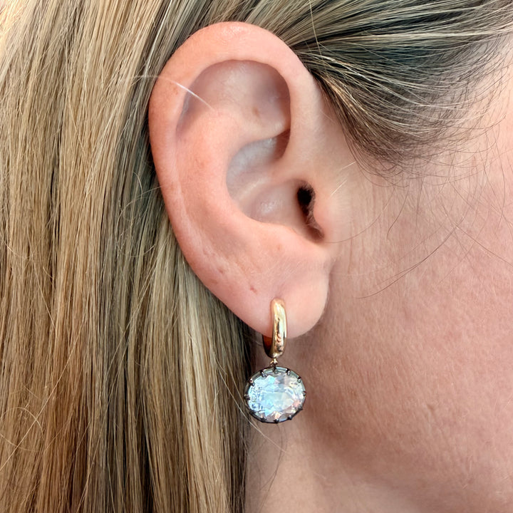 Georgian Topaz Dangle Huggies