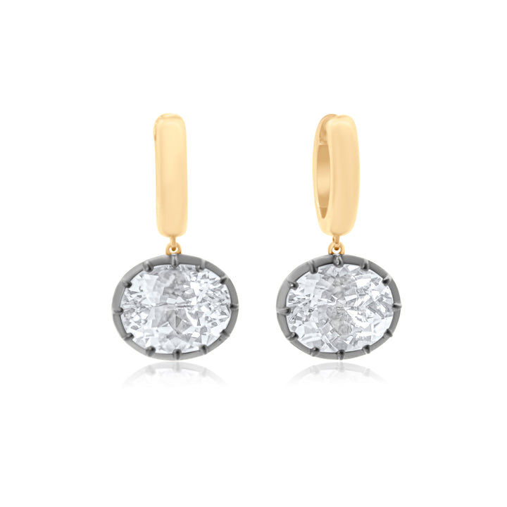Georgian Topaz Dangle Huggies