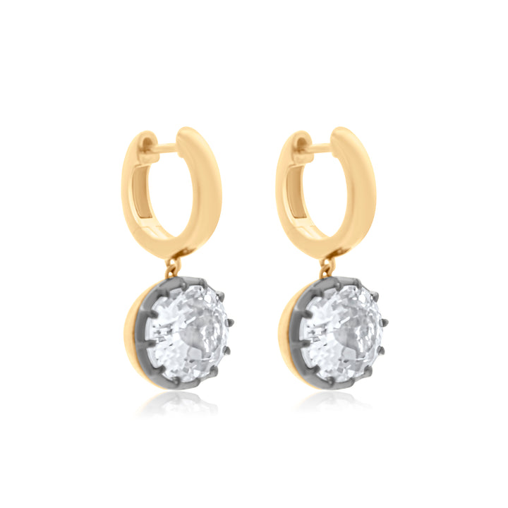 Georgian Topaz Dangle Huggies