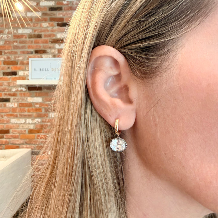 Georgian Topaz Dangle Huggies