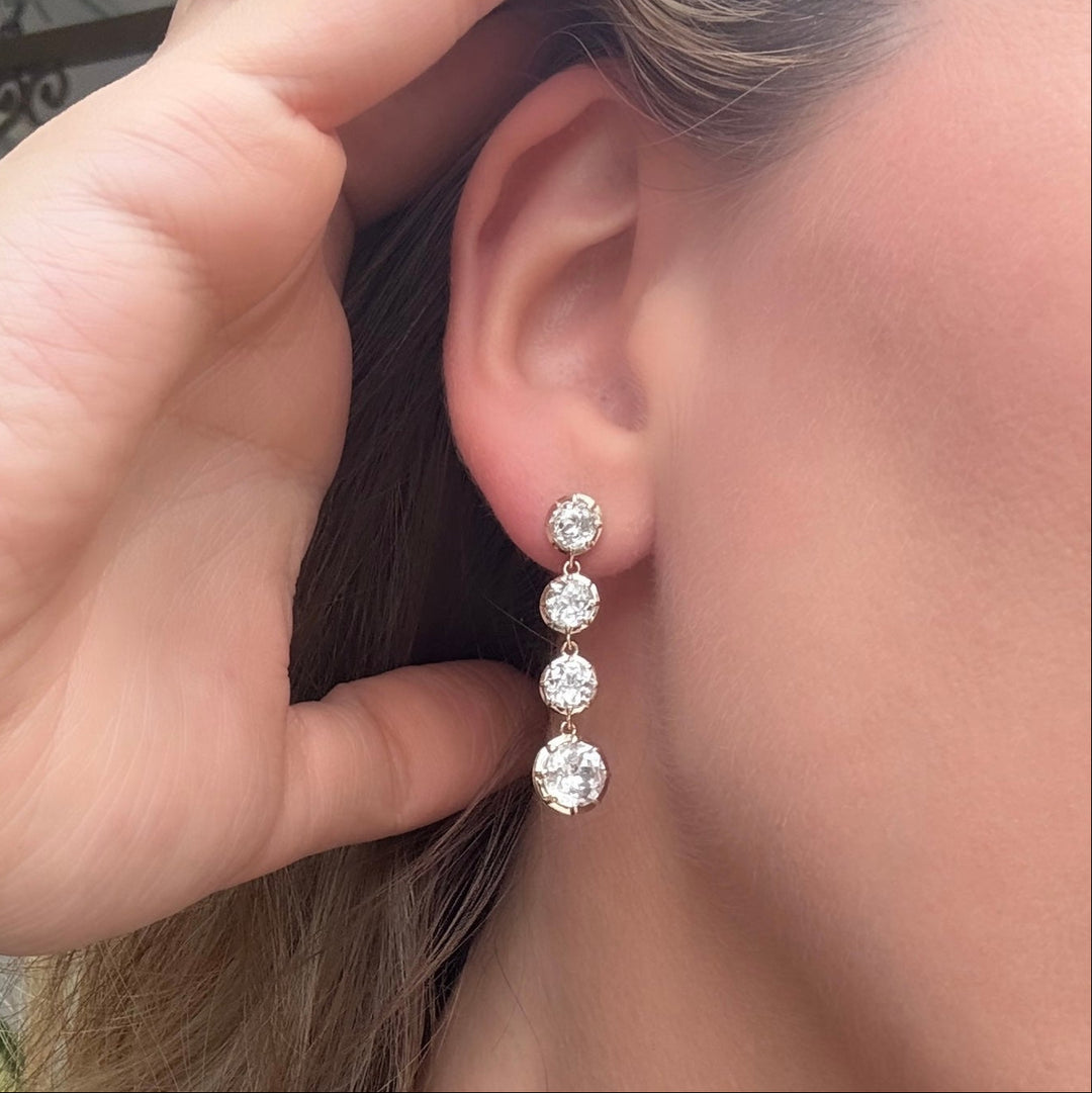 Georgian Topaz Drop Earrings