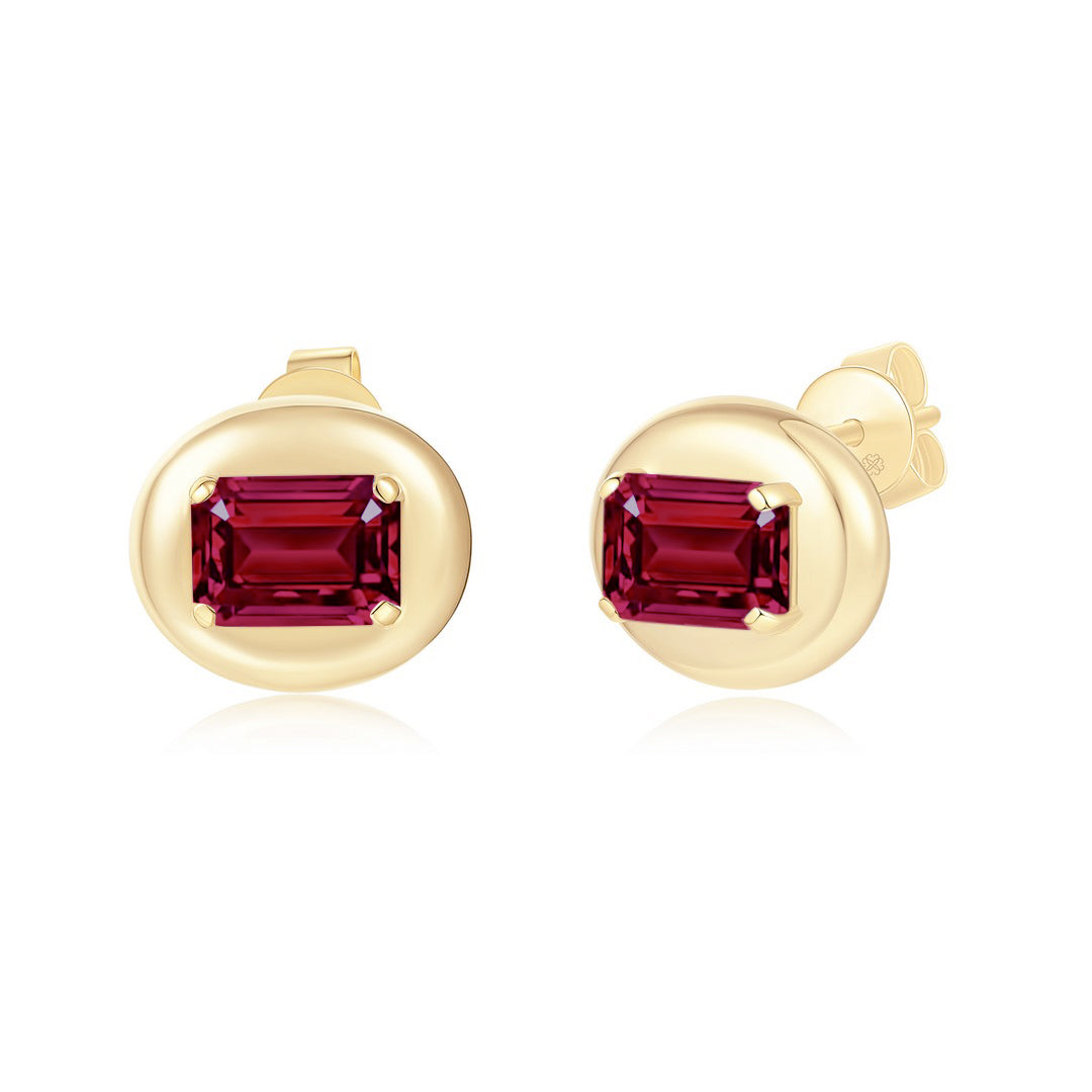 Garnet Bubble Earrings