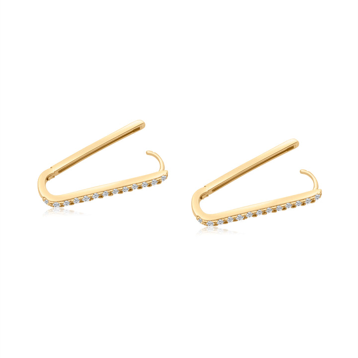 Large Paperclip Diamond Huggies