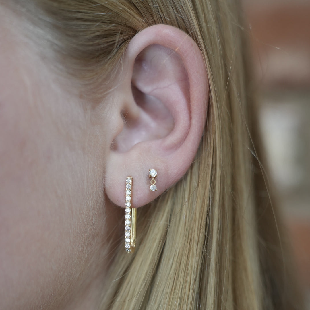 Large Diamond Paperclip Earring