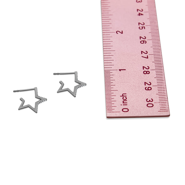 Open Diamond Star Studs