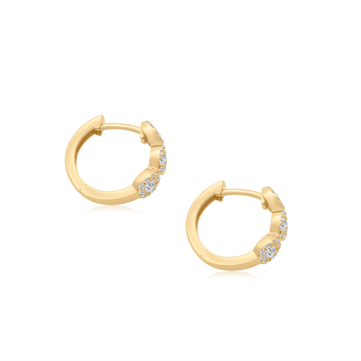 Pave Diamond Scalloped Huggies