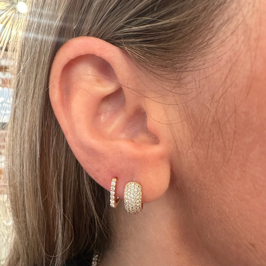 Petite Elongated Diamond Hoops