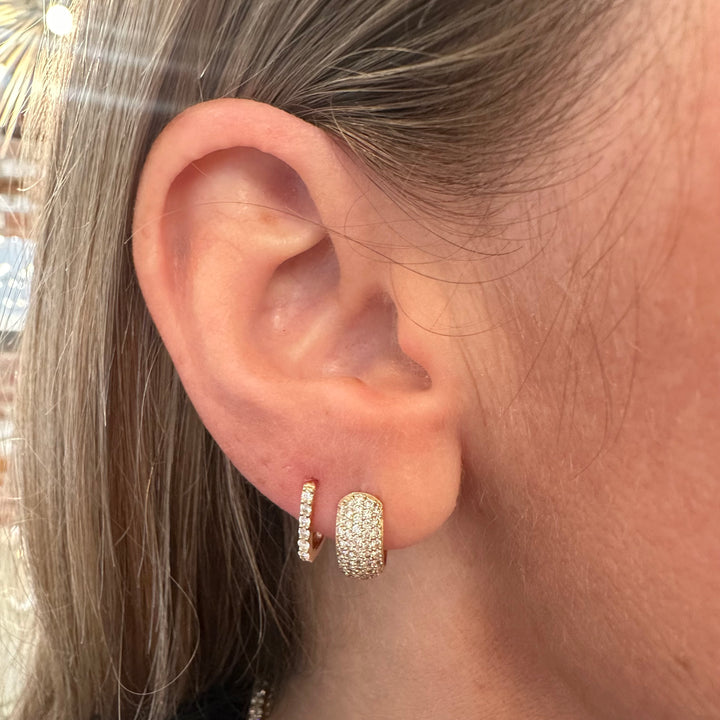 Petite Elongated Diamond Hoops