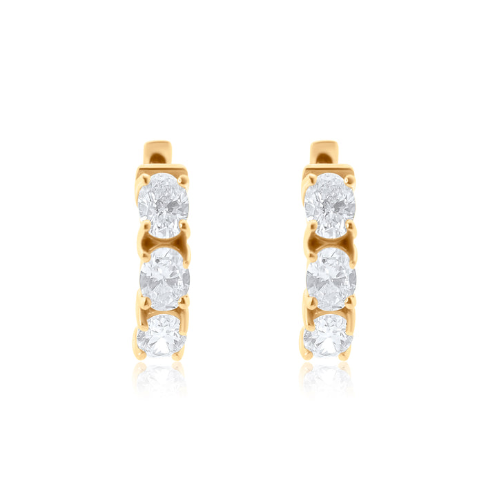 Triple Oval Diamond Huggies