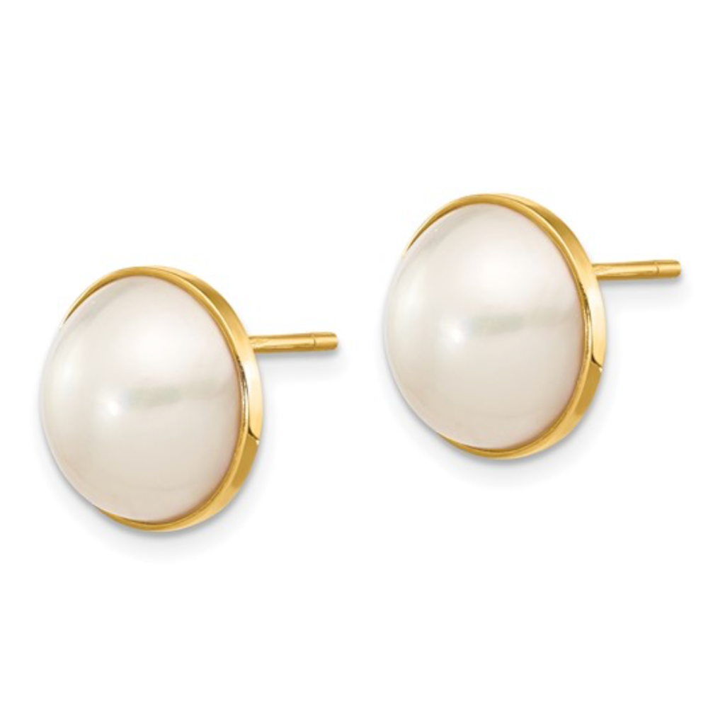 Gold Pearl Dome Studs