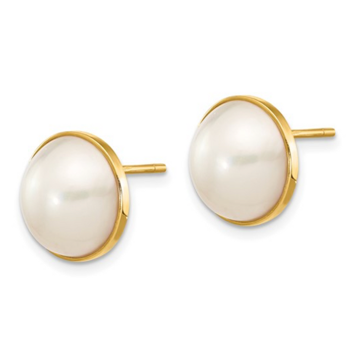 Gold Pearl Dome Studs