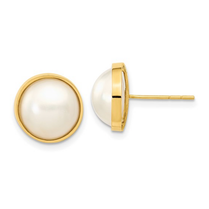 Gold Pearl Dome Studs