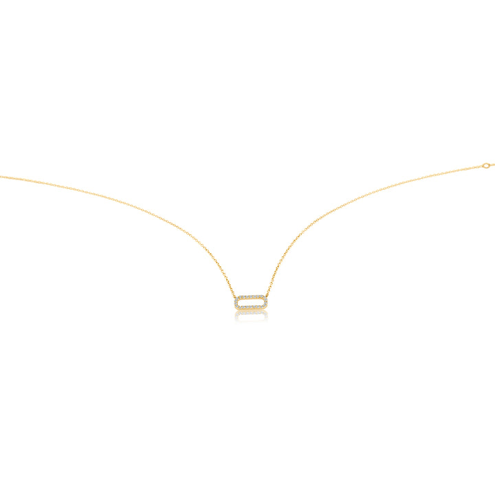 East West Diamond Oval Necklace