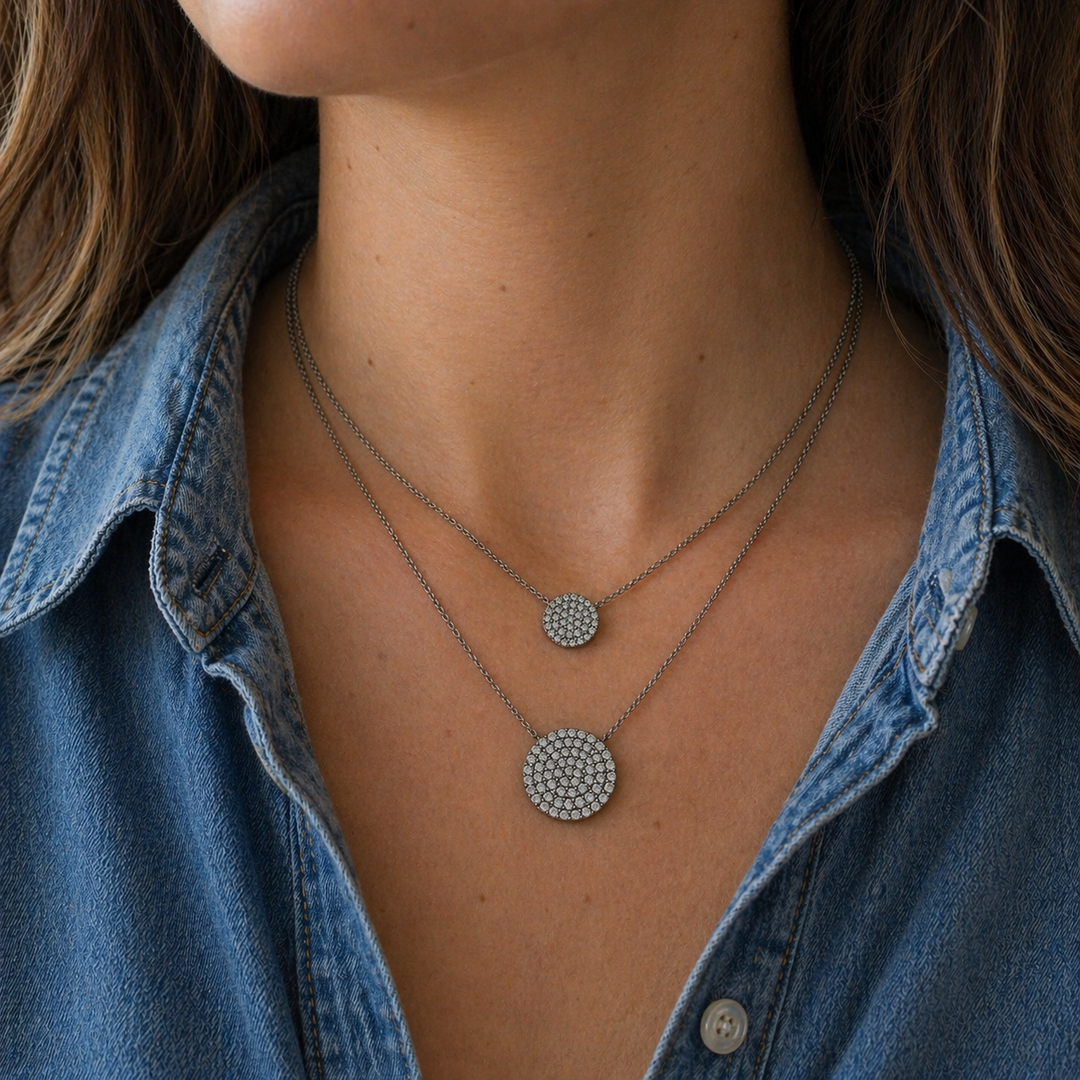 Diamond Disc Necklace