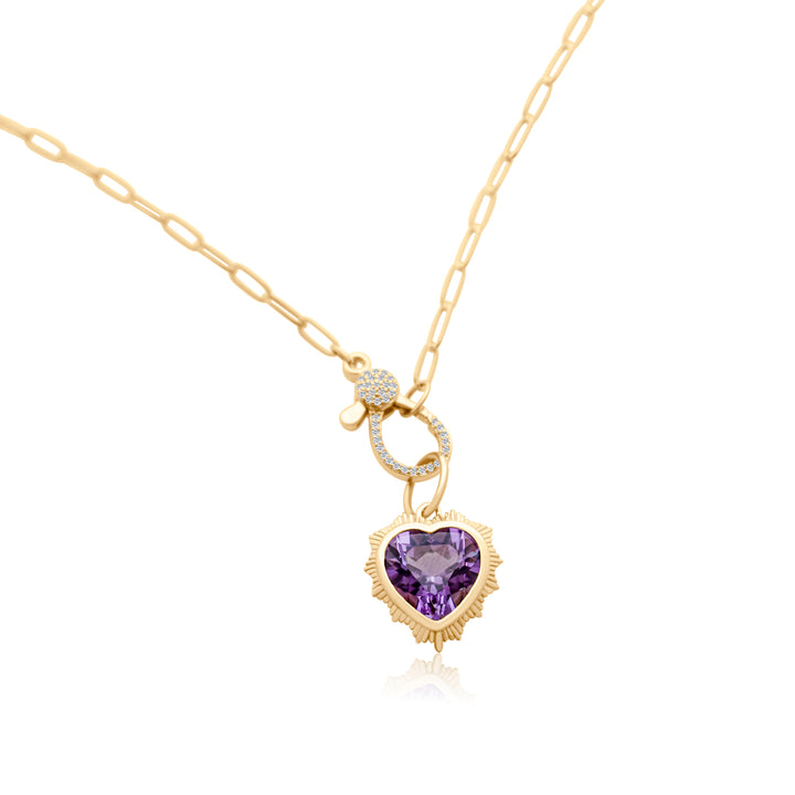 Paperclip Chain Necklace with Diamond Clasp