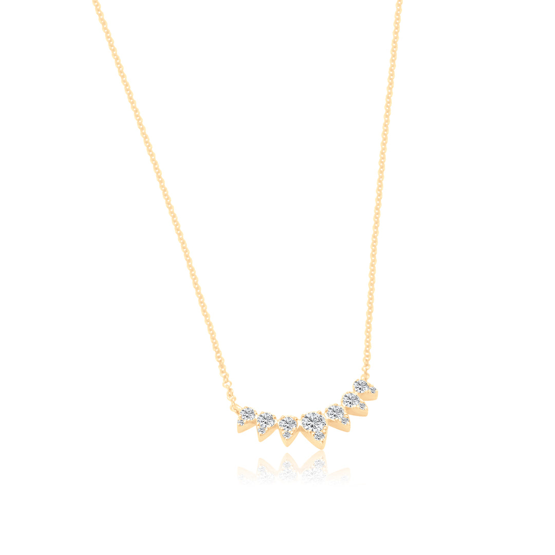 Spiky Pear Graduated Diamond Necklace