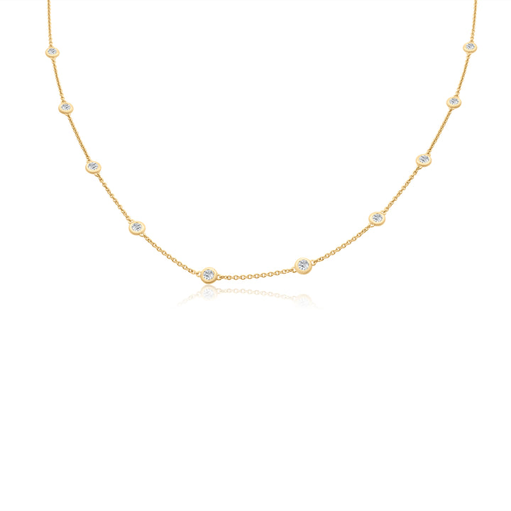 Ten Bezel Diamonds on Chain Necklace