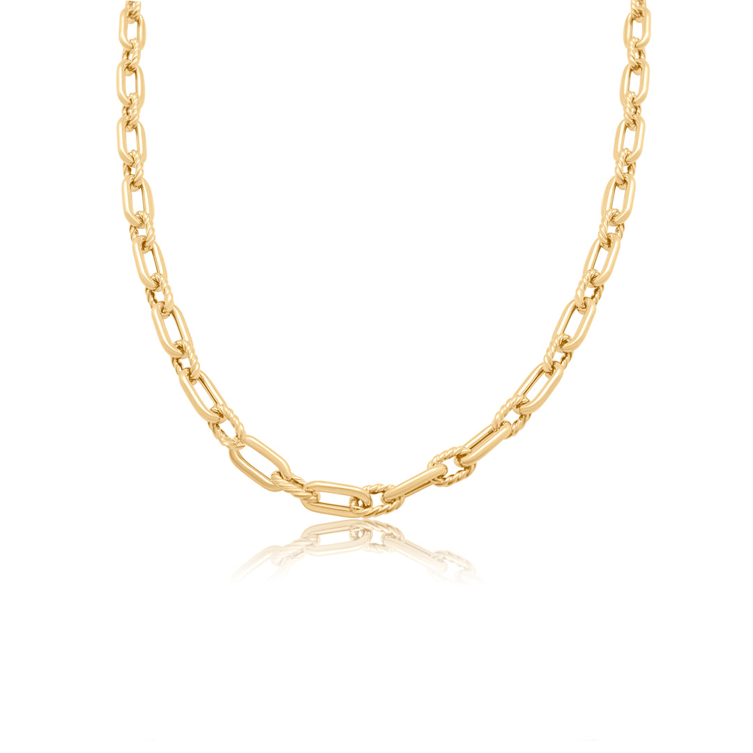 Alternating Oval Rope Chain Necklace