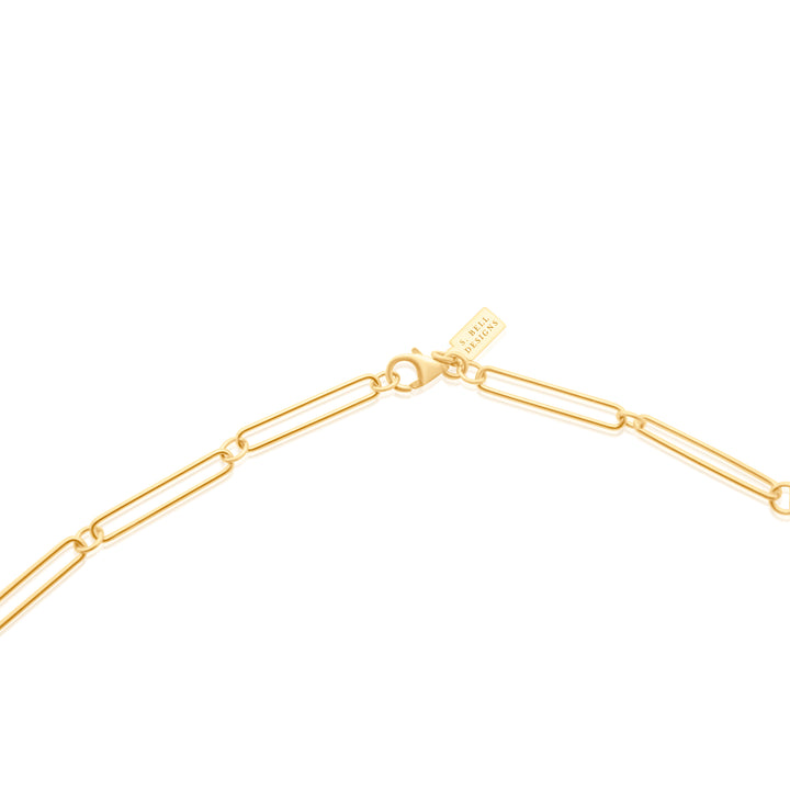 Alternating Round Oblong Chain Necklace